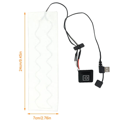 USB Clothes Heater Pad With 3 Gear Adjustable Temperature Electric Heating Sheet Heating Warmer Pad For Vest Jacket