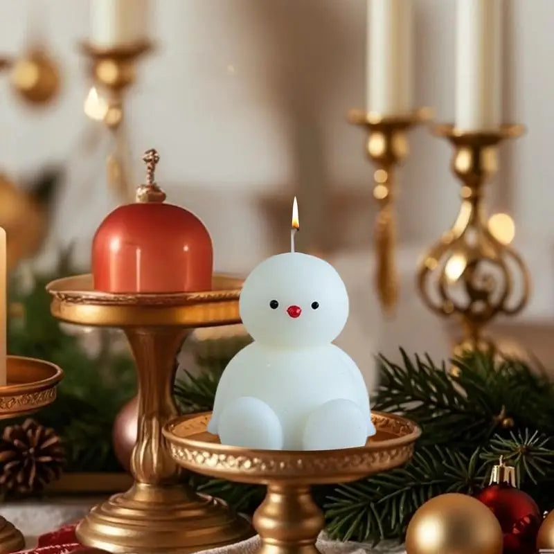 Snowman Candle Cute Sitting Snowman Christmas Shaped Candles Novelty Candles Table Centerpiece Holiday Winter Home Decor for