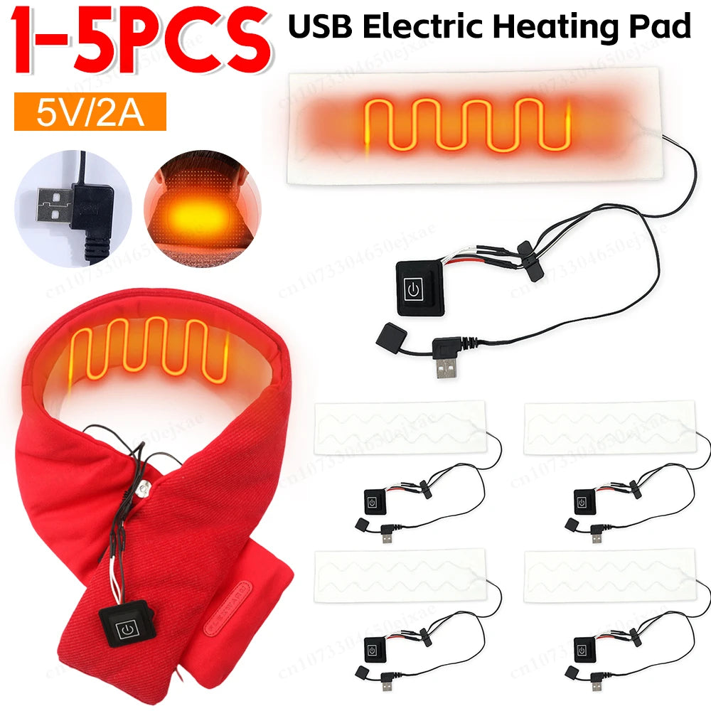 USB Clothes Heater Pad With 3 Gear Adjustable Temperature Electric Heating Sheet Heating Warmer Pad For Vest Jacket