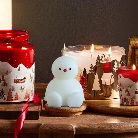 Snowman Candle Cute Sitting Snowman Christmas Shaped Candles Novelty Candles Table Centerpiece Holiday Winter Home Decor for