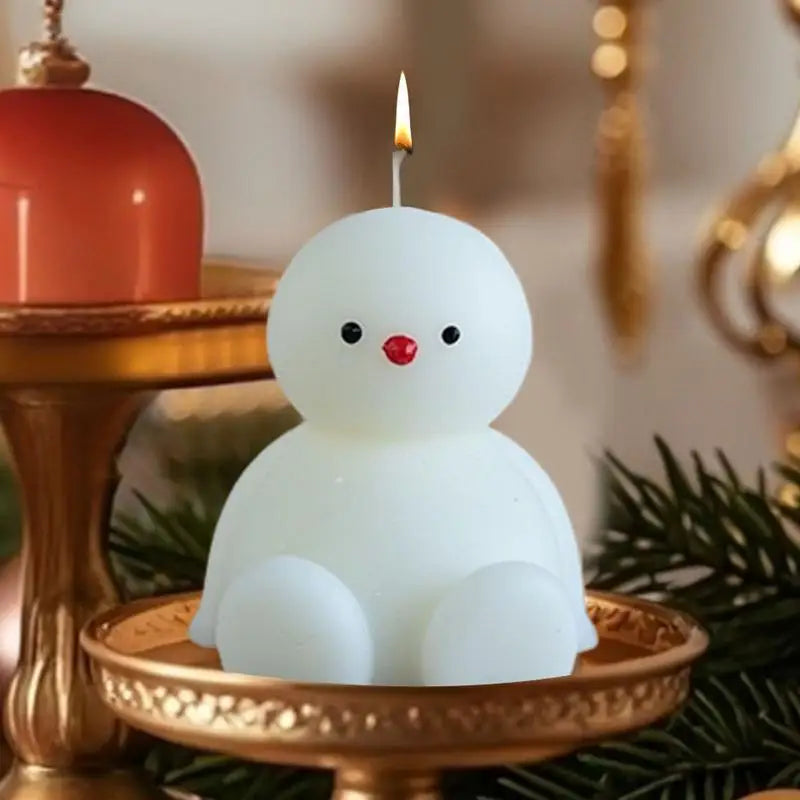 Snowman Candle Cute Sitting Snowman Christmas Shaped Candles Novelty Candles Table Centerpiece Holiday Winter Home Decor for